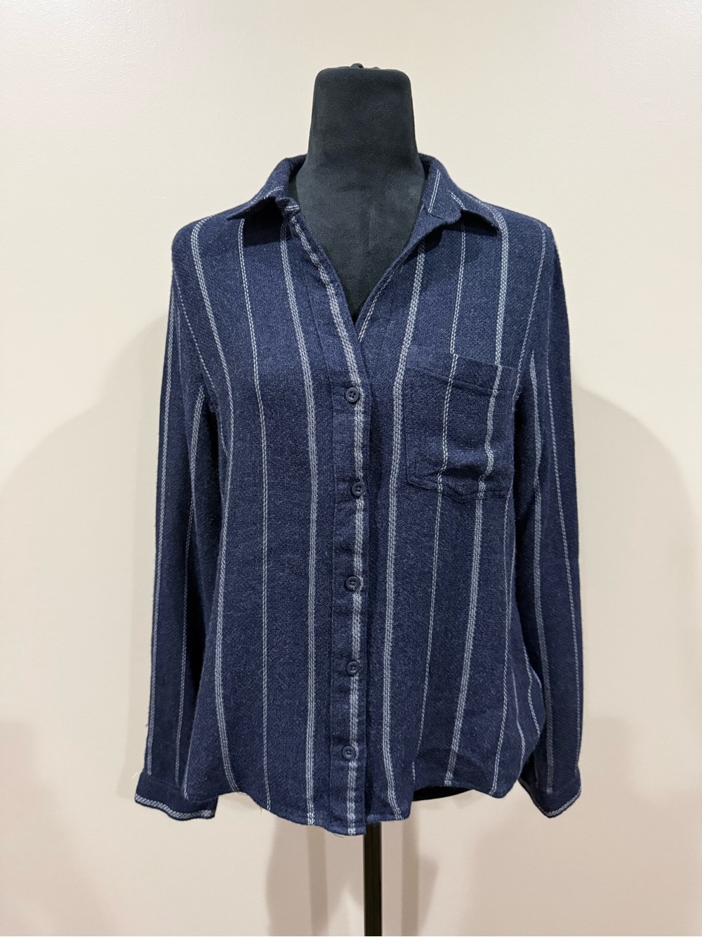 Cloth & Stone Navy Striped Tulane Button Down Shirt
